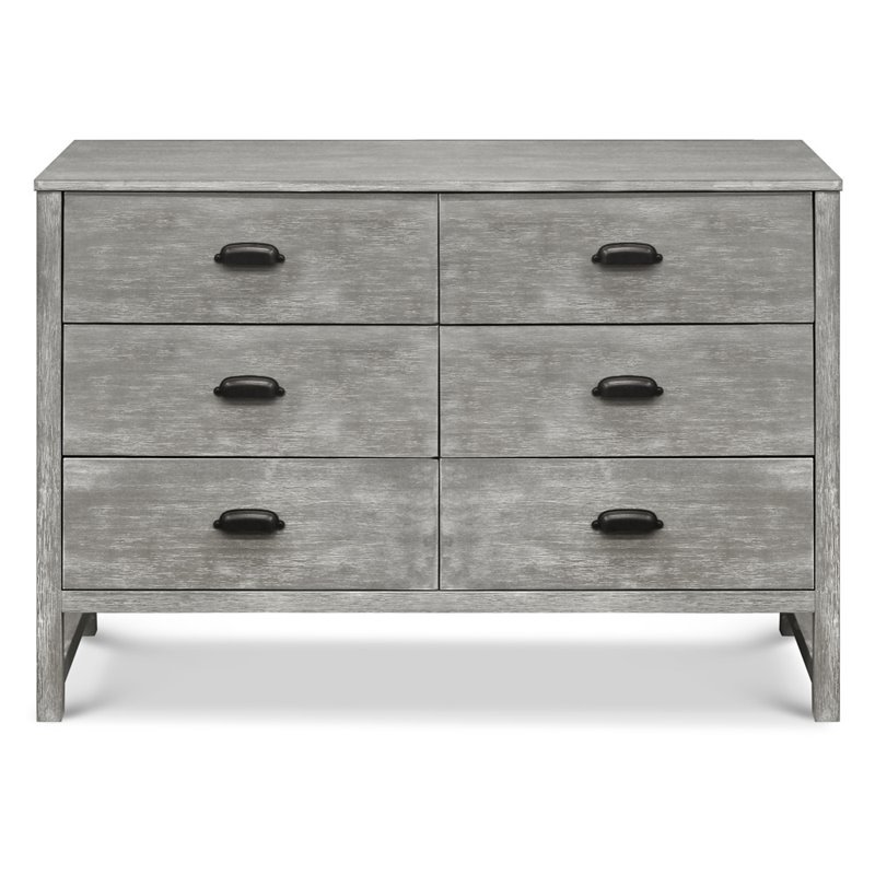 DaVinci Fairway 6-Drawer Pine Wood Double Dresser in Cottage Gray