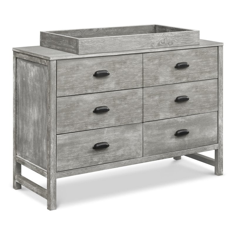 DaVinci Fairway 6-Drawer Pine Wood Double Dresser in Cottage Gray