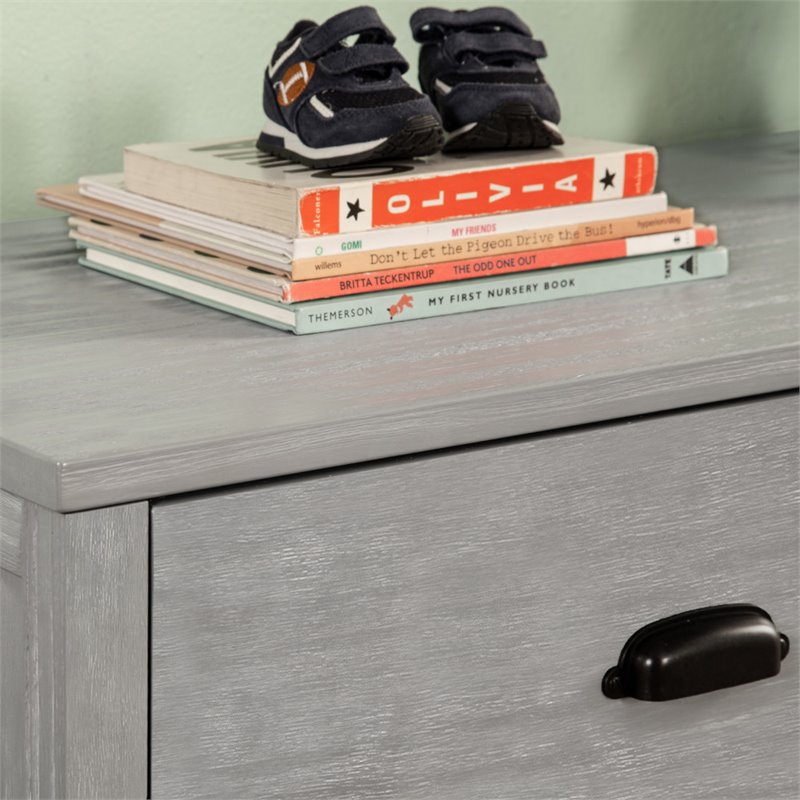 DaVinci Fairway 6-Drawer Pine Wood Double Dresser in Cottage Gray