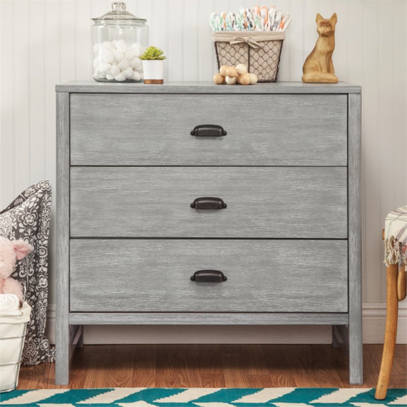 DaVinci Fairway Pine Wood 3-Drawers Baby Dresser in Cottage Gray