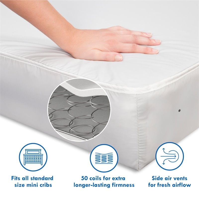 DaVinci Deluxe Coil Firm Support Mini Crib Mattress - Lightweight