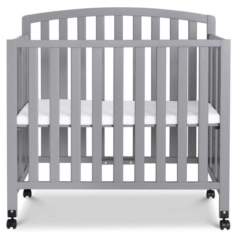 Davinci Dylan Folding Portable 3-in-1 Mini Crib in Gray