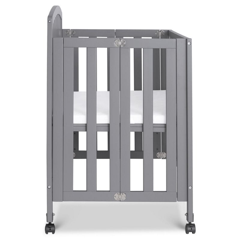 Davinci Dylan Folding Portable 3-in-1 Mini Crib in Gray