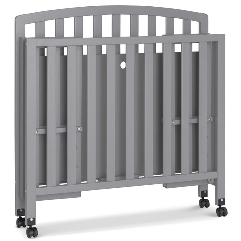 Davinci Dylan Folding Portable 3-in-1 Mini Crib in Gray