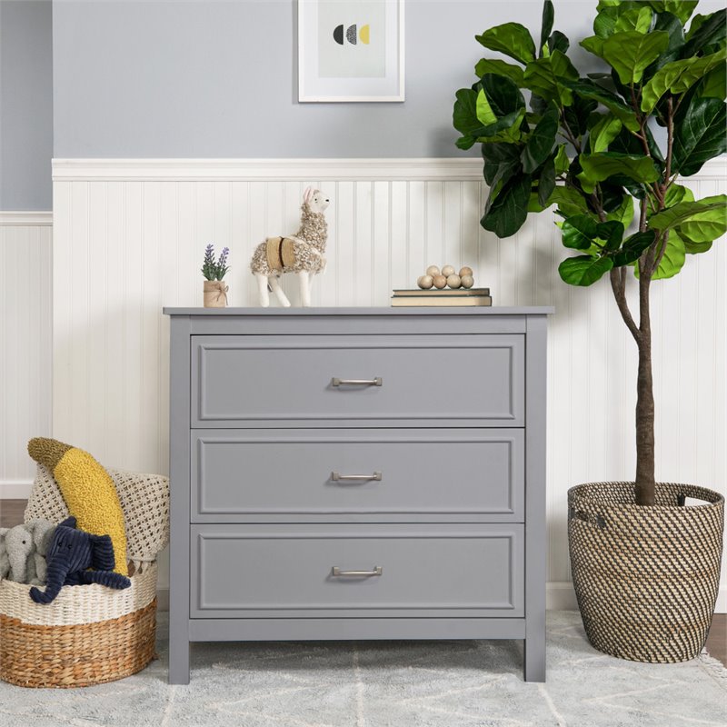 Davinci Charlie 3-Drawer Dresser in Gray