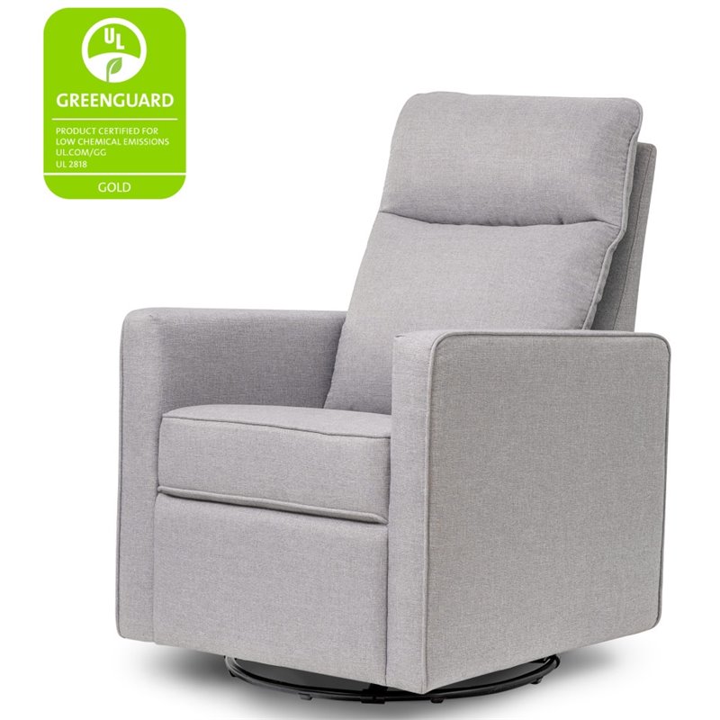 Davinci Gabby Pillowback Swivel Glider in Misty Gray