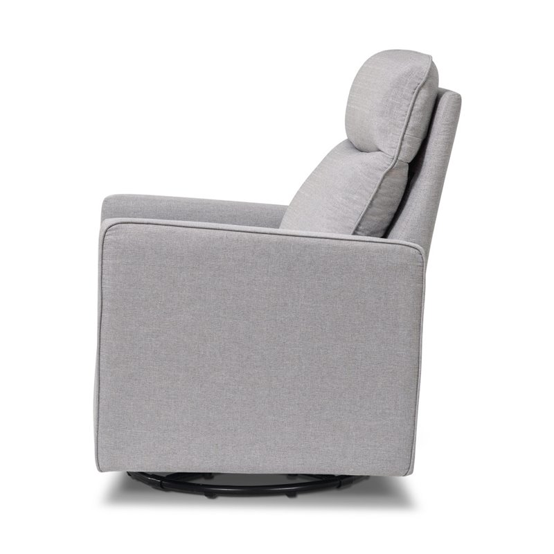 Davinci Gabby Pillowback Swivel Glider in Misty Gray