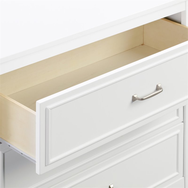 4-in-1 Convertible Crib Set with Matching Dresser Changing Table in Pure White