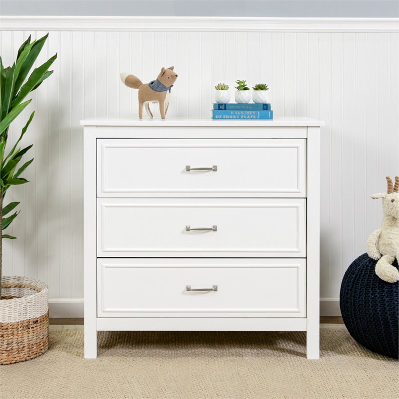 4-in-1 Convertible Crib Set with Matching Dresser Changing Table in Pure White