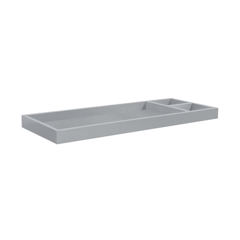 4-in-1 Convertible Crib and Dresser Set with Removable Changing Tray in Gray