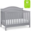 4-in-1 Convertible Crib and Dresser Set with Removable Changing Tray in Gray