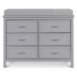 4-in-1 Convertible Crib and Dresser Set with Removable Changing Tray in Gray