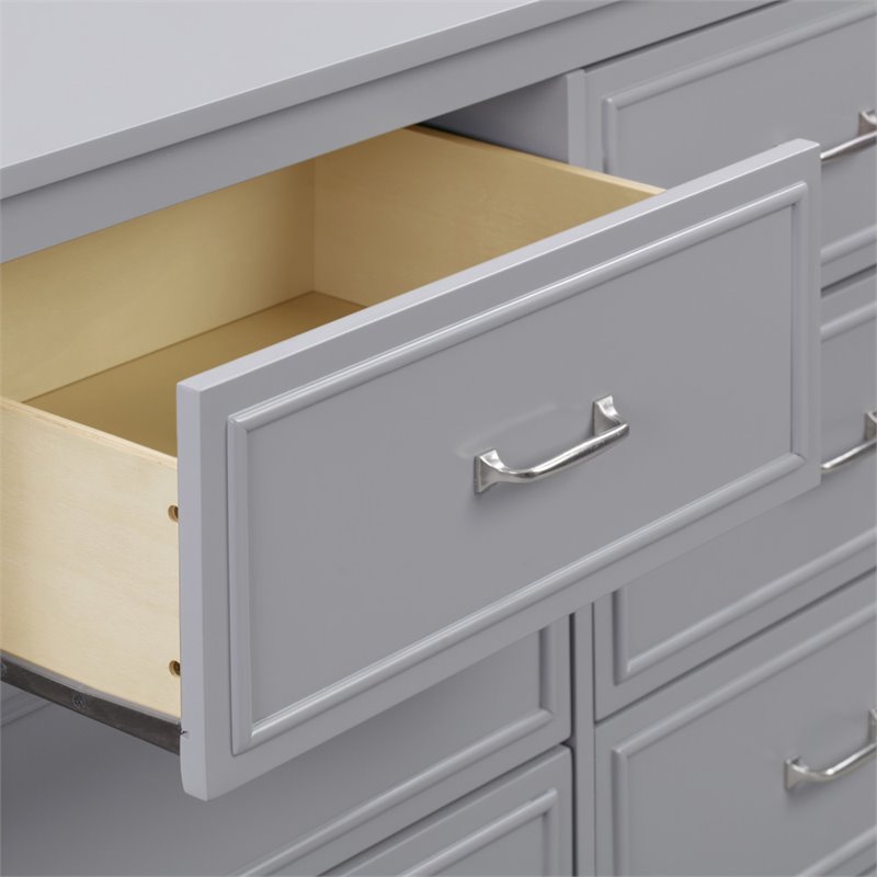 4-in-1 Convertible Crib and Dresser Set with Removable Changing Tray in Gray