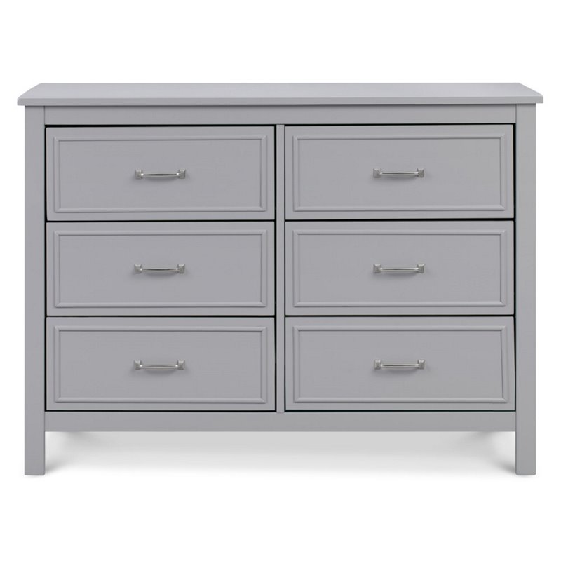 4-in-1 Convertible Crib and Dresser Set with Removable Changing Tray in Gray