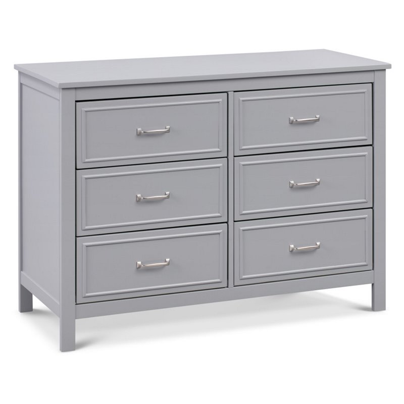 4-in-1 Convertible Crib and Dresser Set with Removable Changing Tray in Gray