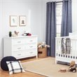 4-in-1 Convertible Crib and Dresser Set with Removable Changing Tray in White