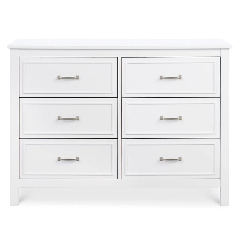 4-in-1 Convertible Crib and Dresser Set with Removable Changing Tray in White