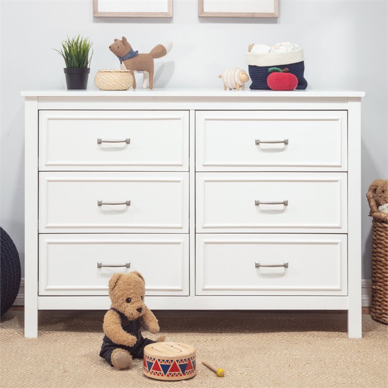 4-in-1 Convertible Crib and Dresser Set with Removable Changing Tray in White