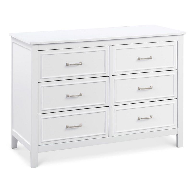 4-in-1 Convertible Crib and Dresser Set with Removable Changing Tray in White