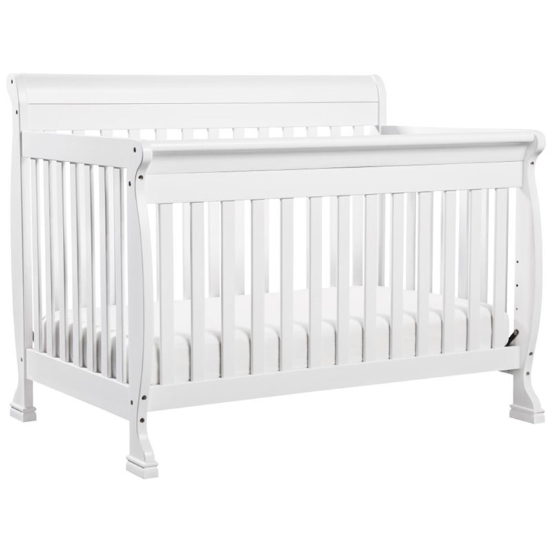 4-in-1 Convertible Crib Set with Dresser Mattress and Changing Tray in White