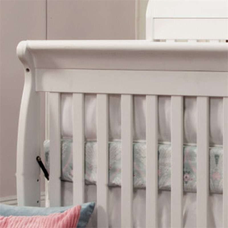 4-in-1 Convertible Crib Set with Dresser Mattress and Changing Tray in White
