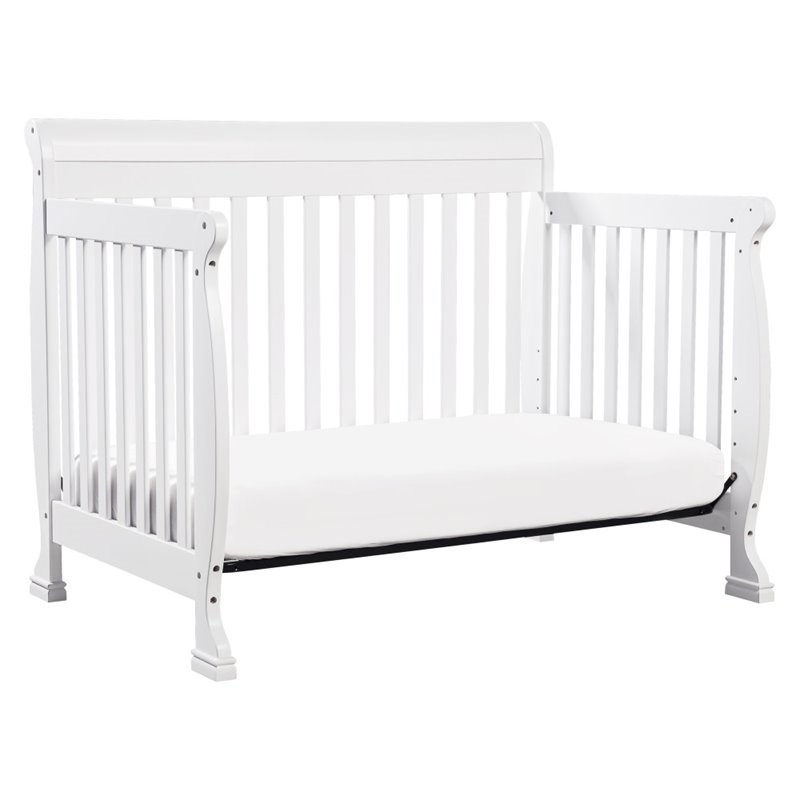 4-in-1 Convertible Crib Set with Dresser Mattress and Changing Tray in White