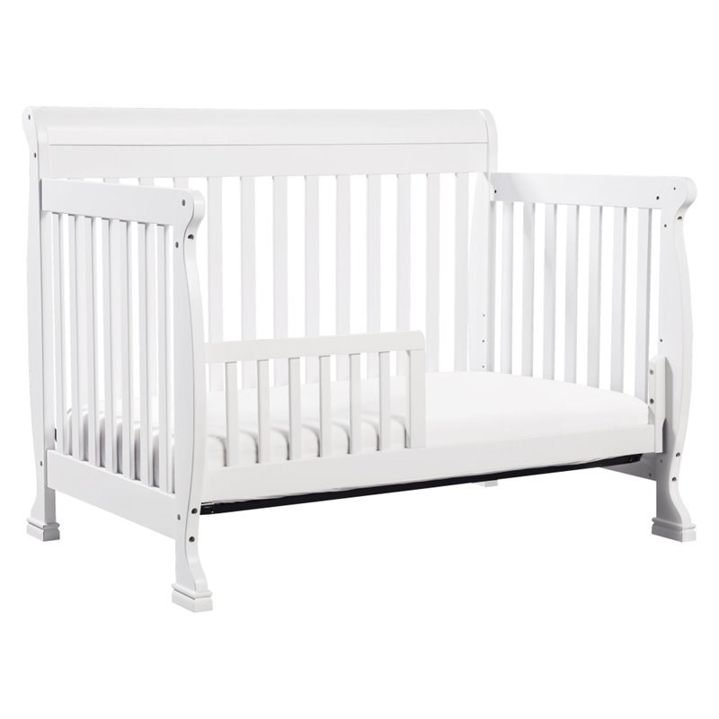 4-in-1 Convertible Crib Set with Dresser Mattress and Changing Tray in White
