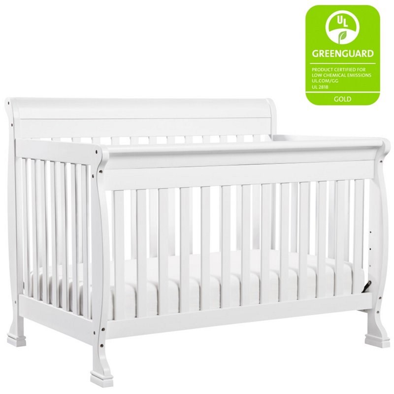4-in-1 Convertible Crib Set with Dresser Mattress and Changing Tray in White