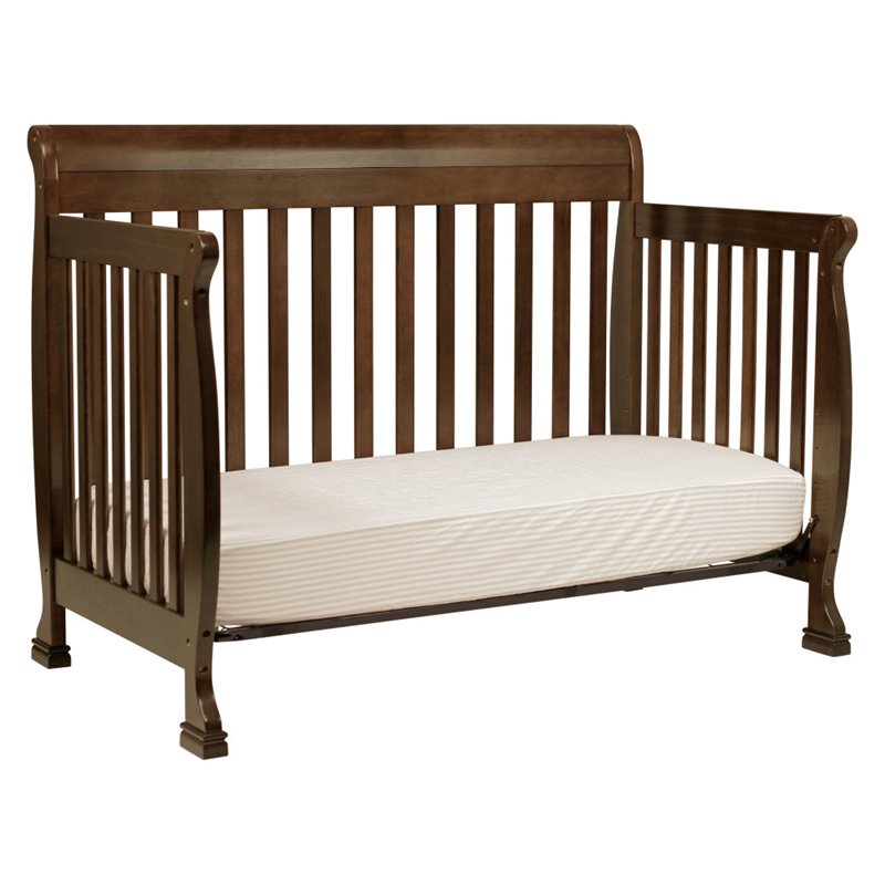 4-in-1 Convertible Crib and Dresser Set with Removable Changing Tray in White