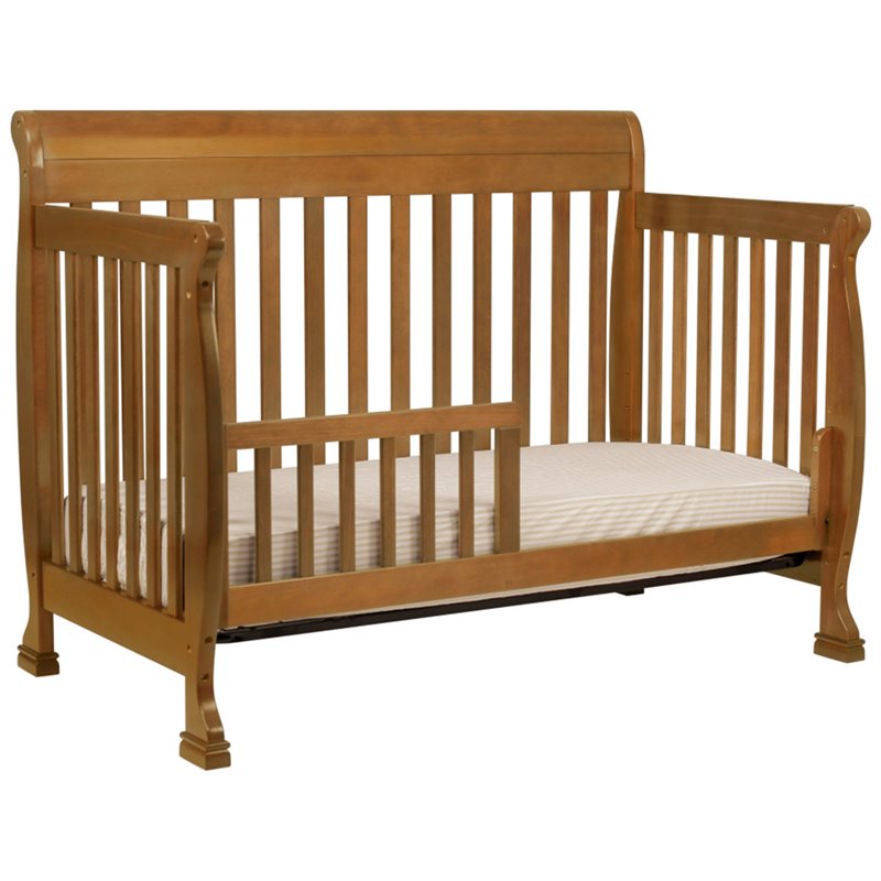 4-in-1 Convertible Crib and Dresser Set with Removable Changing Tray in Chestnut
