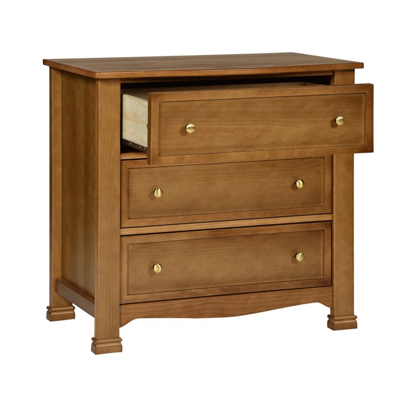 4-in-1 Convertible Crib and Dresser Set with Removable Changing Tray in Chestnut