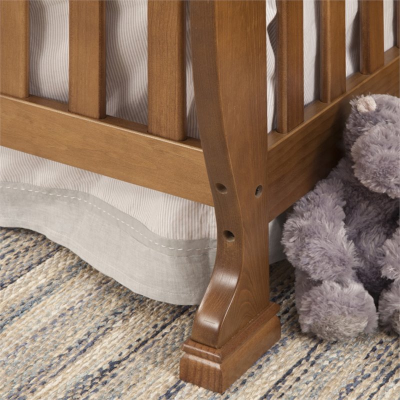 4-in-1 Convertible Crib and Dresser Set with Removable Changing Tray in Chestnut