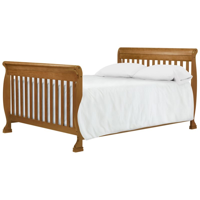 4-in-1 Convertible Crib and Dresser Set with Removable Changing Tray in Chestnut