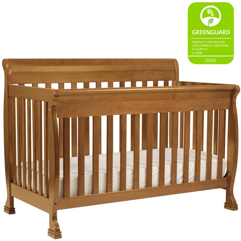 4-in-1 Convertible Crib and Dresser Set with Removable Changing Tray in Chestnut