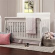 4-in-1 Convertible Crib and Dresser Set with Removable Changing Tray in White