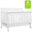 4-in-1 Convertible Crib and Dresser Set with Removable Changing Tray in White