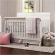 4-in-1 Convertible Crib and Dressers Set with Removable Changing Tray in White
