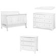 4-in-1 Convertible Crib and Dressers Set with Removable Changing Tray in White