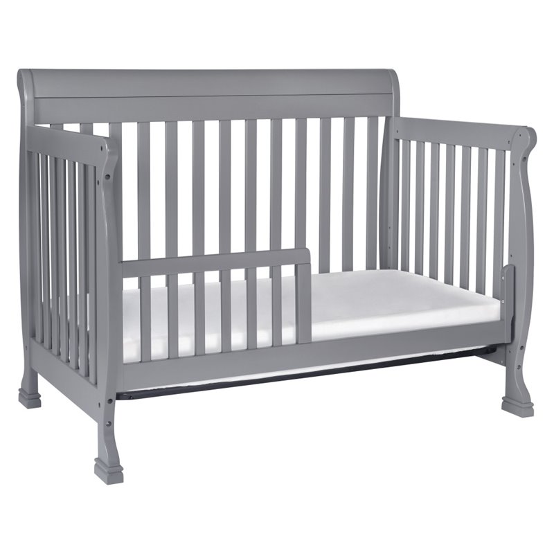 4-in-1 Convertible Classic Crib and Dresser Set with Changing Tray in Gray