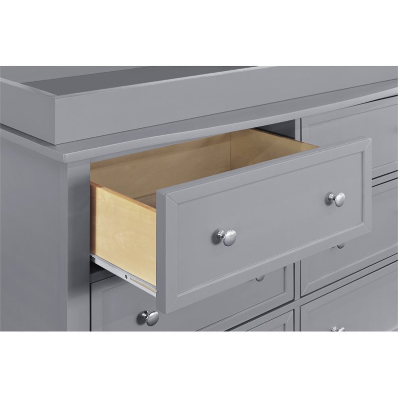 4-in-1 Convertible Classic Crib and Dresser Set with Changing Tray in Gray