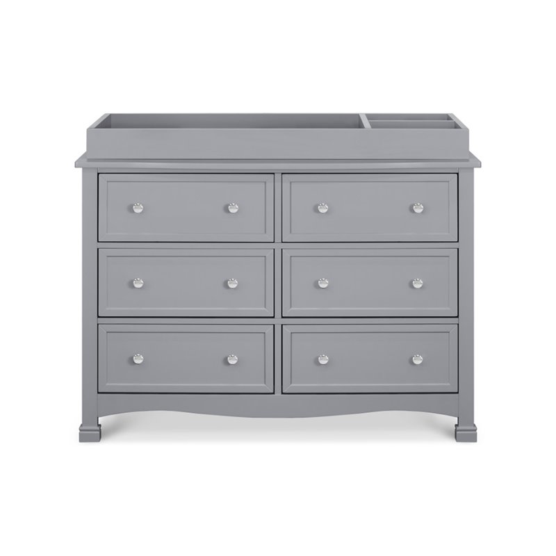4-in-1 Convertible Classic Crib and Dresser Set with Changing Tray in Gray