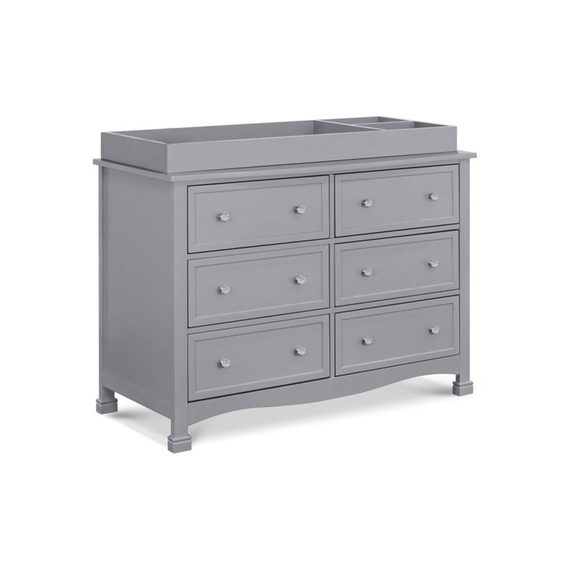 4-in-1 Convertible Classic Crib and Dresser Set with Changing Tray in Gray