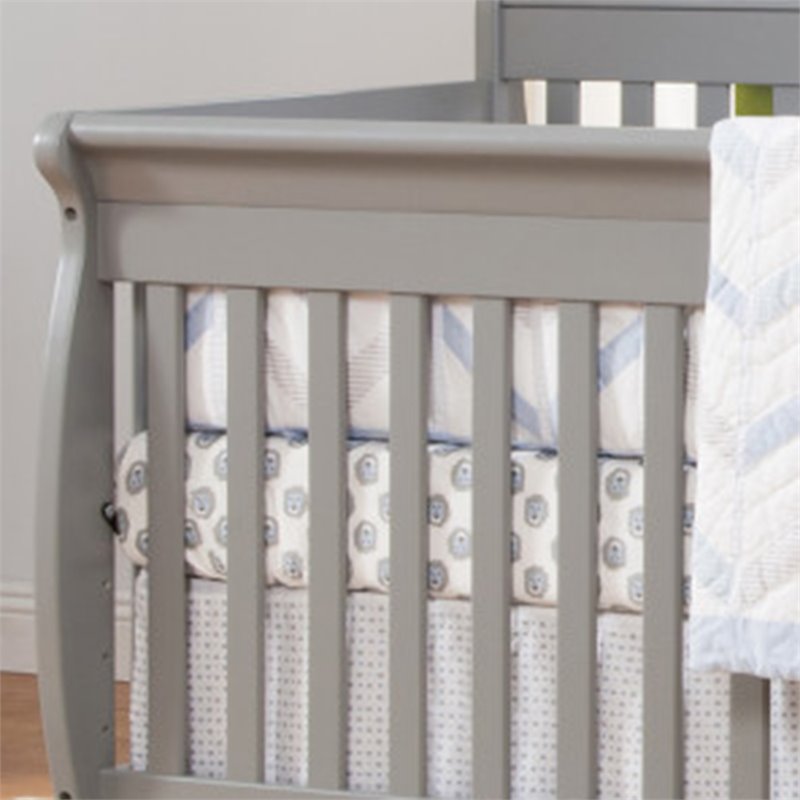 4-in-1 Convertible Classic Crib and Dresser Set with Changing Tray in Gray
