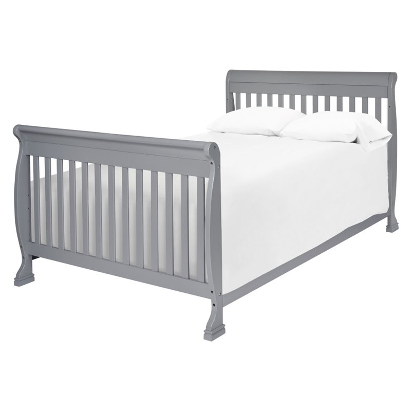 4-in-1 Convertible Classic Crib and Dresser Set with Changing Tray in Gray