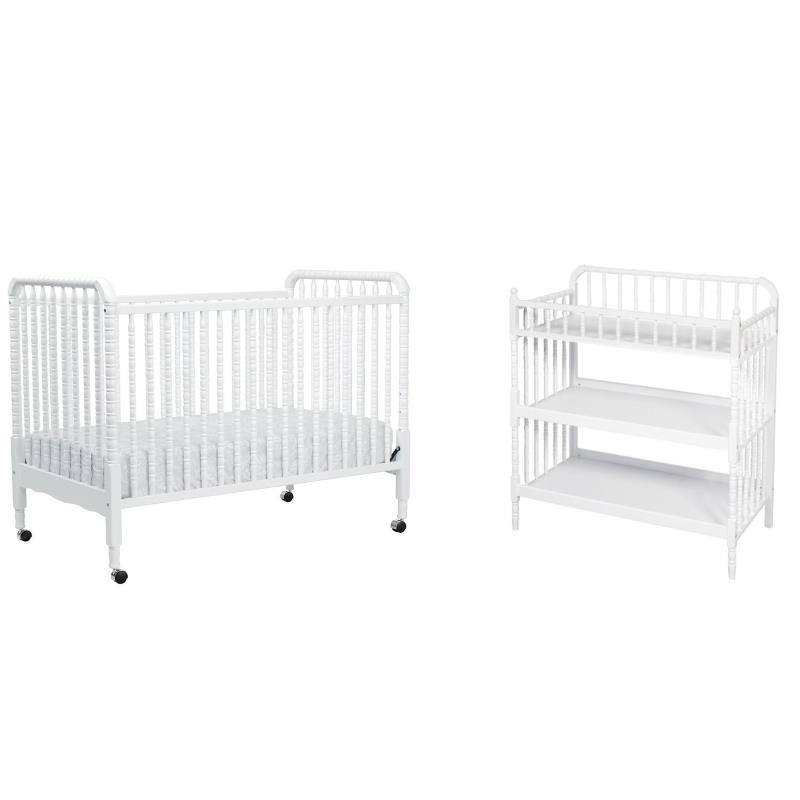 3 in 1 Convertible Crib Set with Matching Changing Table in White