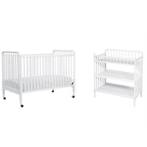 3 in 1 Convertible Crib Set with Matching Changing Table in White