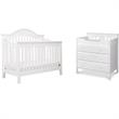 3 in 1 Convertible Crib Set with Matching Changing Table Dresser in White