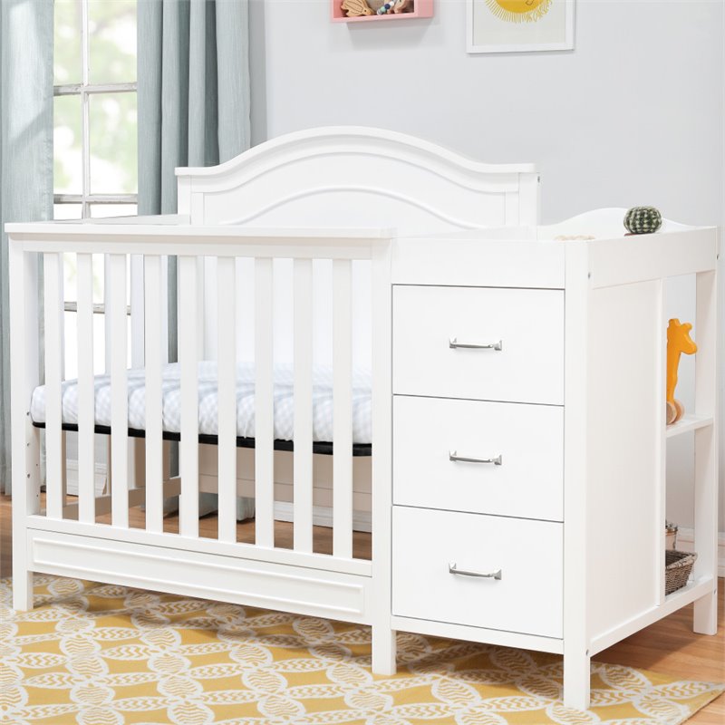 DaVinci Charlie 4-in-1 Convertible Mini Crib-Changer in White
