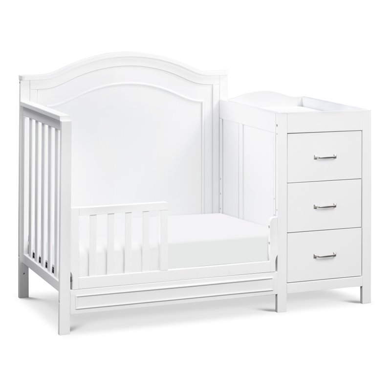 DaVinci Charlie 4-in-1 Convertible Mini Crib-Changer in White