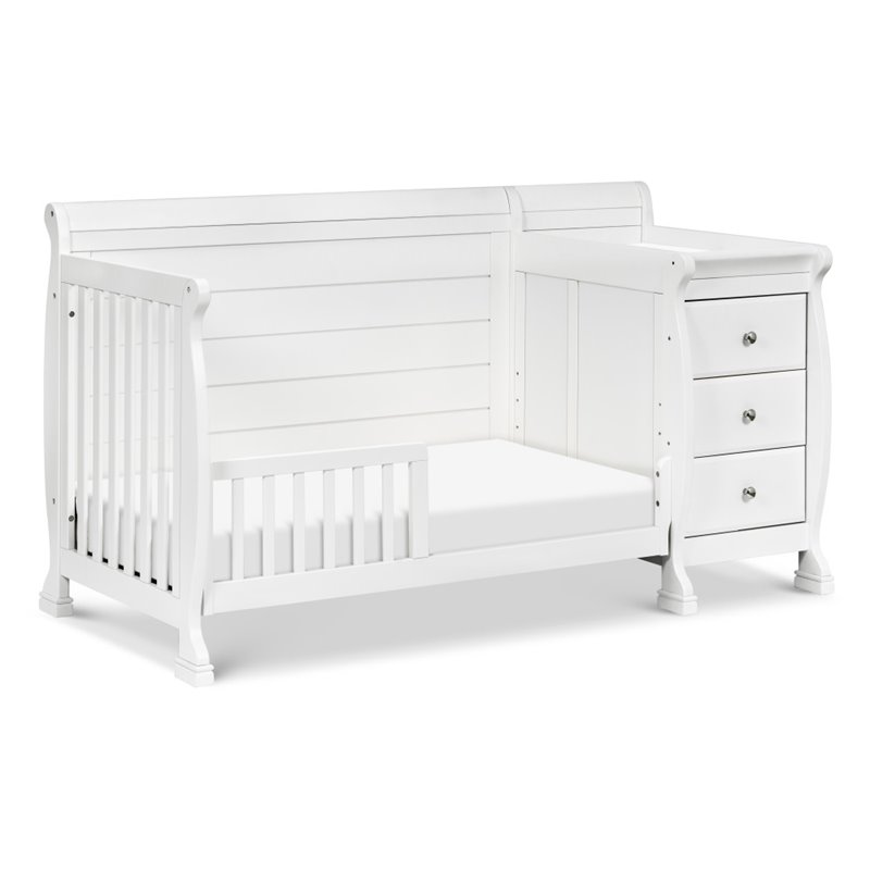 DaVinci Kalani Traditional Wood 4-in-1 Convertible Crib & Changer in White